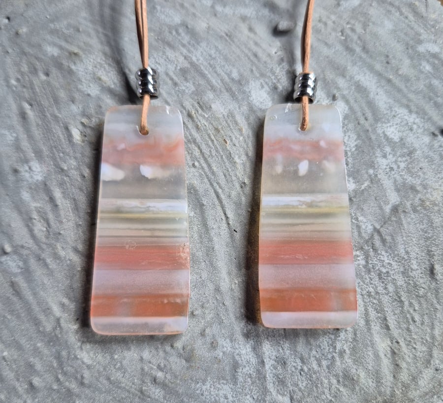 Natural Warring States Agate Trapezoid Pendants