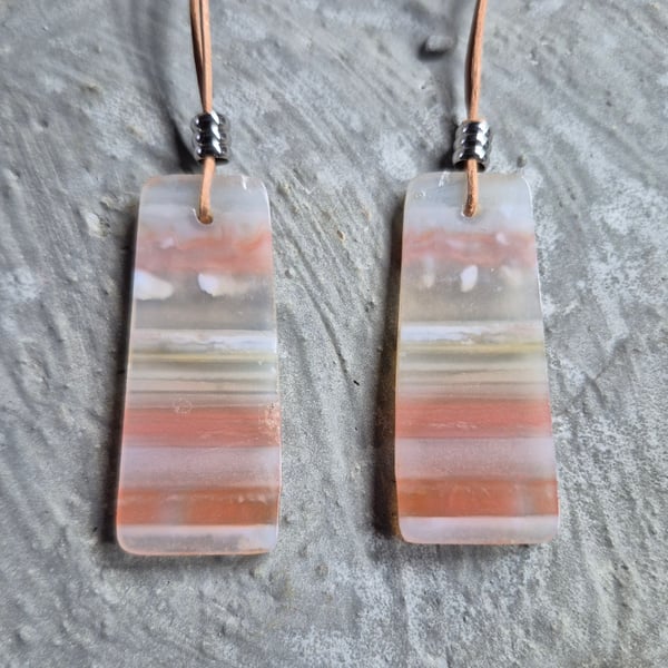 Natural Warring States Agate Trapezoid Pendants