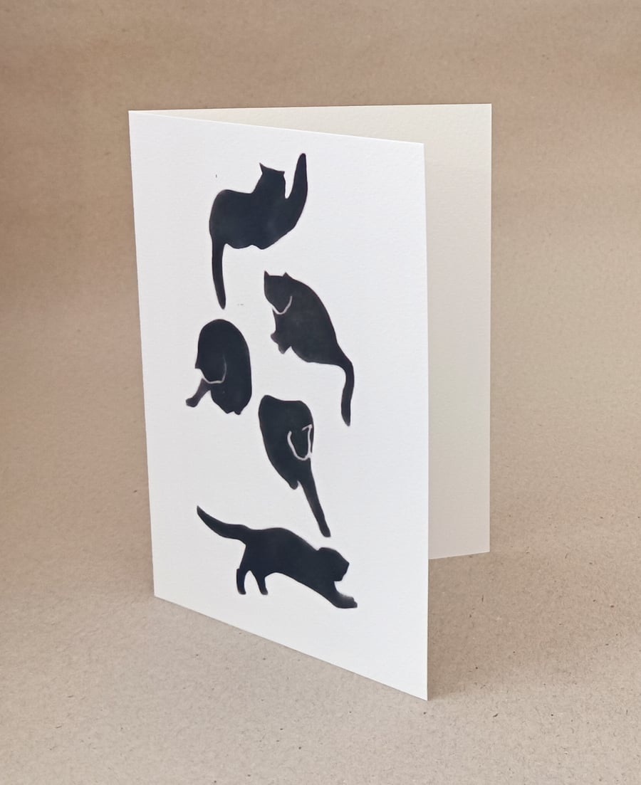 Black Cats handmade note cards
