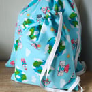 Space Themed Fabric Gift Bags Set of two, Large & Small with Free Gift Tags
