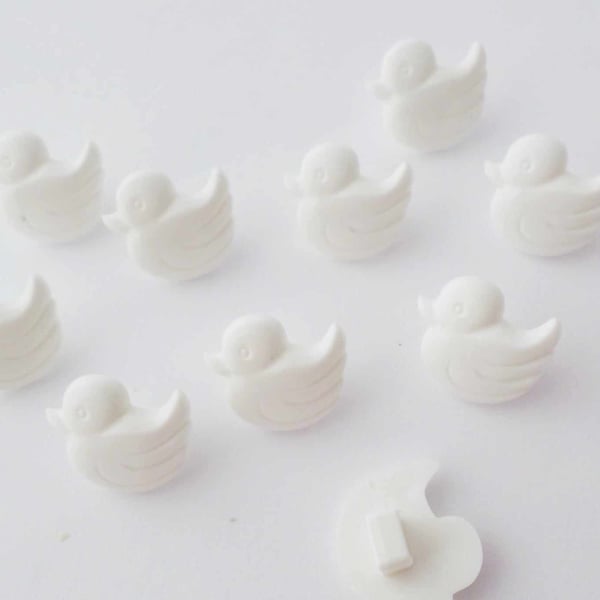 White baby duck buttons for knitting and crochet 15mm