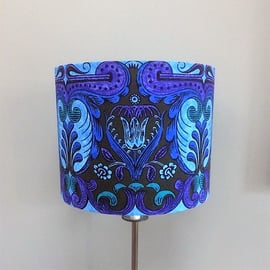 Dramatic Arabesque  Blue Purple Sanderson VIntage Fabric Lampshade option 