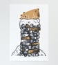 Winter Drifts "Bear" linocut print - Image 1