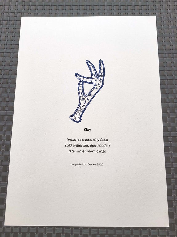 Haiku Poetry Art Print - 'Clay' Limited Edition