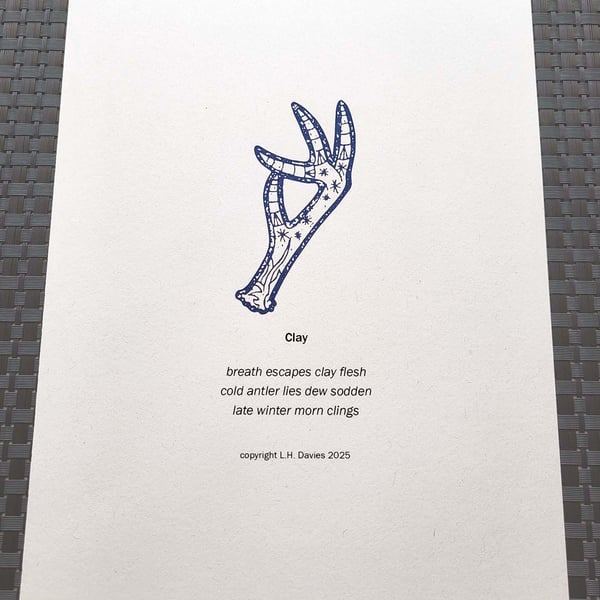 Haiku Poetry Art Print - 'Clay' Limited Edition