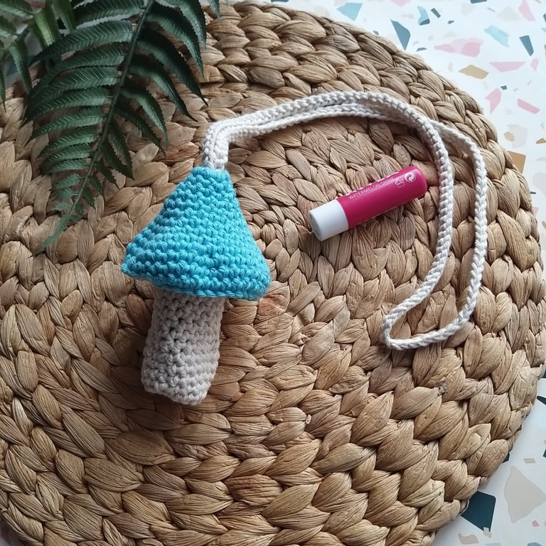 Crochet Mushroom, Toadstool Neck Pouch. Festival, Holiday, Vacation
