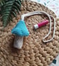 Crochet Mushroom, Toadstool Neck Pouch. Festival, Holiday, Vacation
