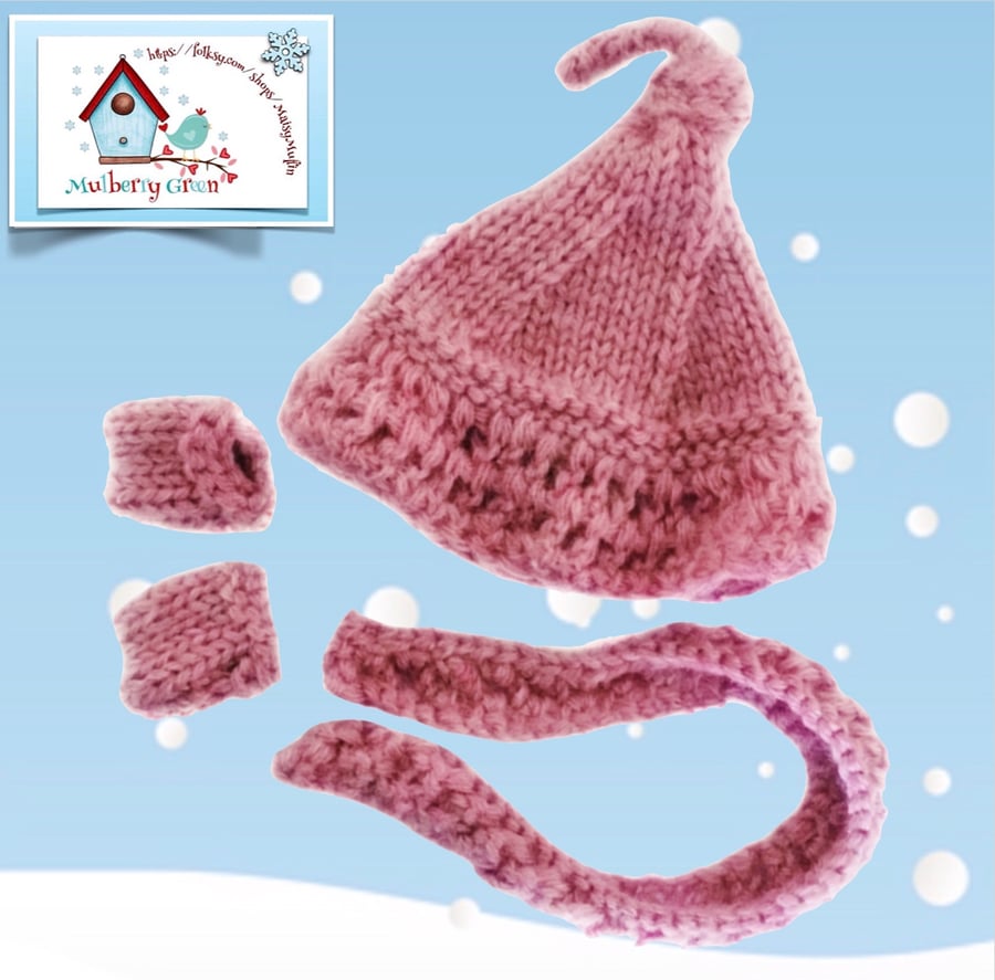 Sale Item - Pretty Pink Hat, Scarf and Mittens Set