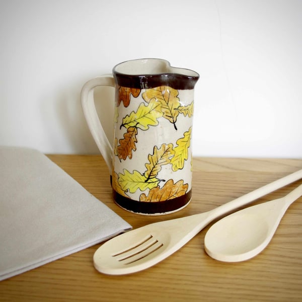 Medium Jug - Autumn Oak Leaves