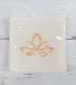 Yoga Inspired Square Fused Glass Dish with a Lotus Flower Motif  - Image 2