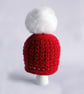 Christmas Ready Red Baby Crochet Cardigan and Hat with Faux Fur Pom Pom - Handma - Image 4