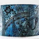 round lampshade Africa African fish ethnic screen printed hand-dyed 