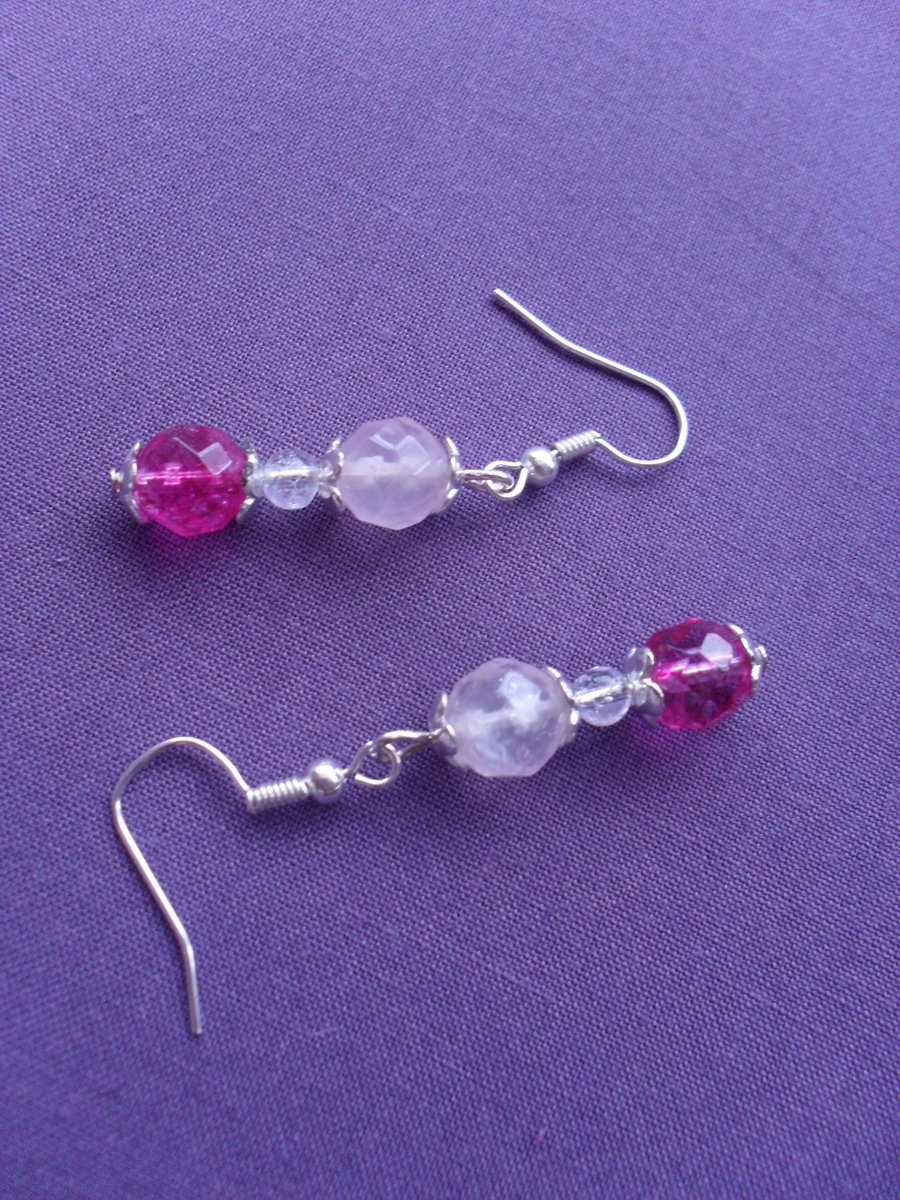 Pink Quartz Earrings