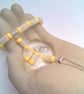 Yellow Faceted Beads and Silver Snowflake Spacers Necklace Bracelet and Earrings - Image 6