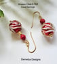 Murano Glass & Eco Bamboo Red Coral Gold Vermeil Earrings  - Image 7