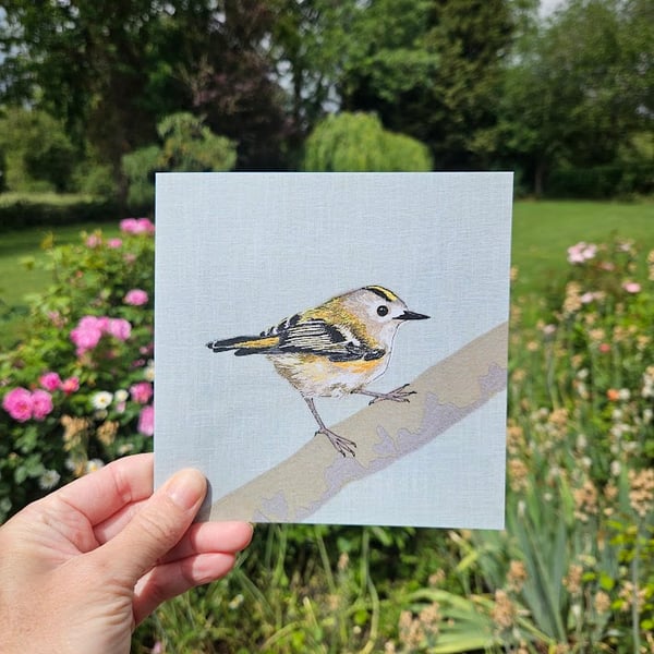 Goldcrest card, blank cards, bird card, bird watcher, British garden birds