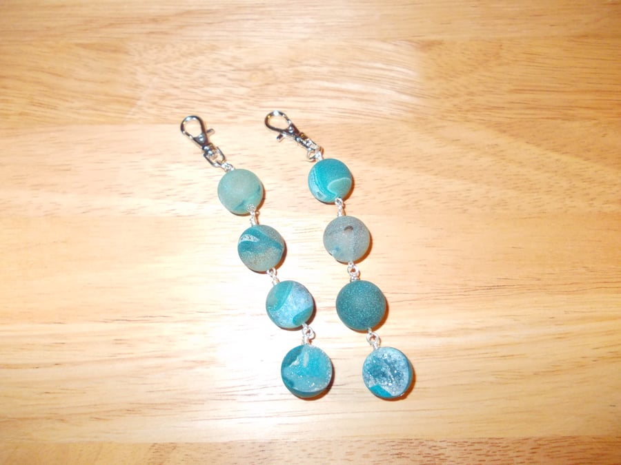 Drusy agate bag charms