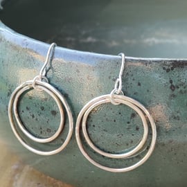 double hoop silver earrings