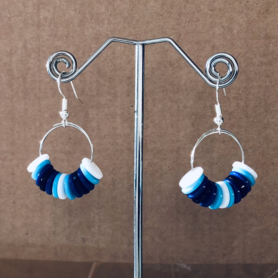Blue Button earrings