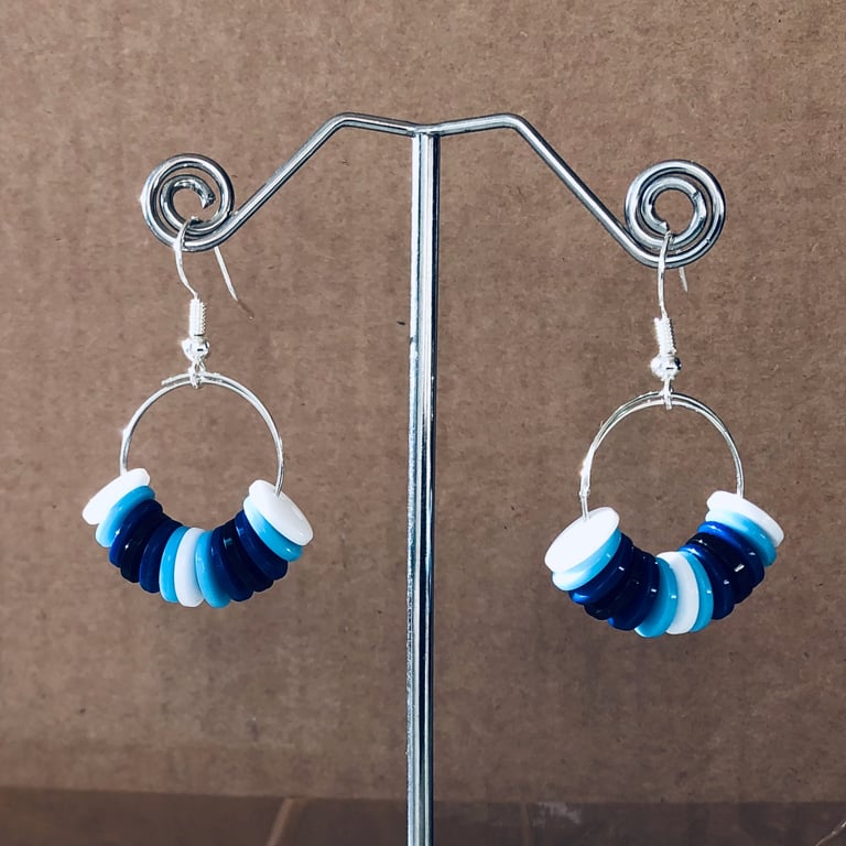 Blue Button earrings