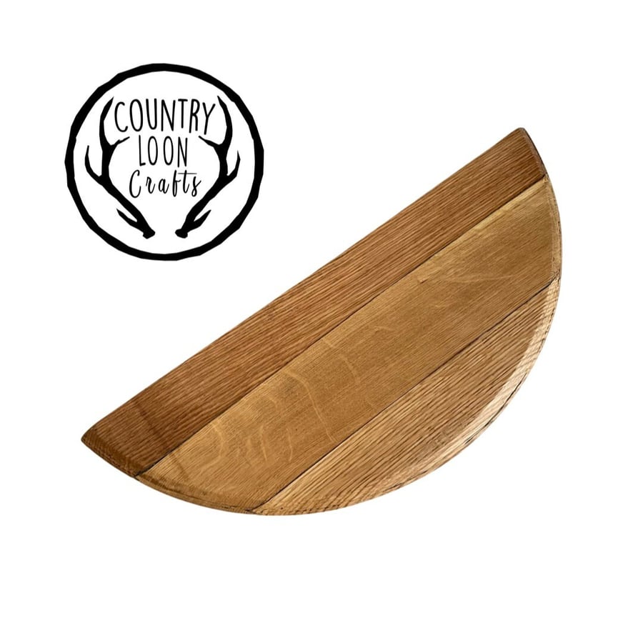 Oak Serving Board Platter made from a Whisky Barrel Lid