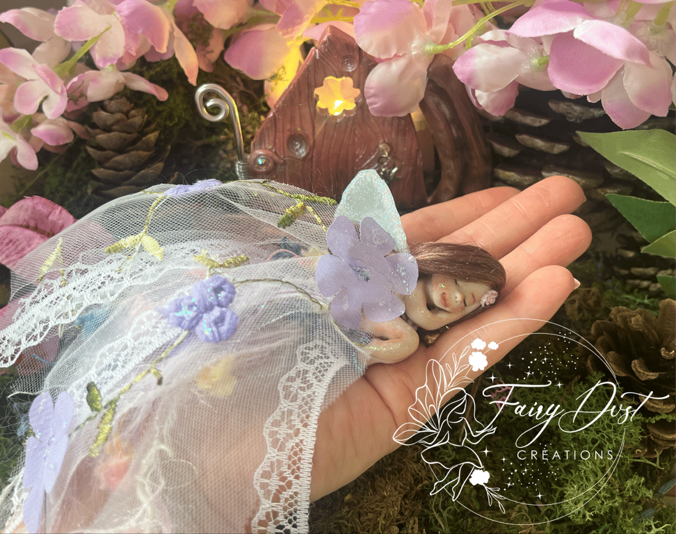 Ooak Baby Fairy, Polymer Clay, Fairy Gift, Sleeping Fairy
