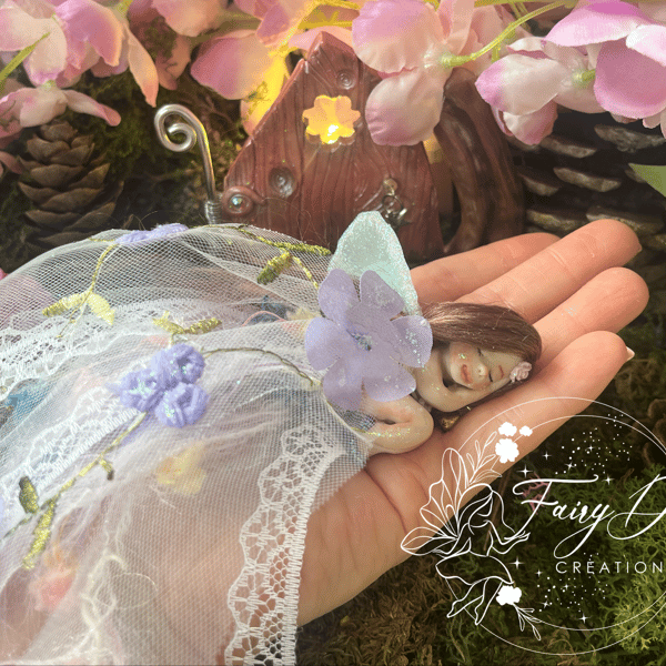 Ooak Baby Fairy, Polymer Clay, Fairy Gift, Sleeping Fairy