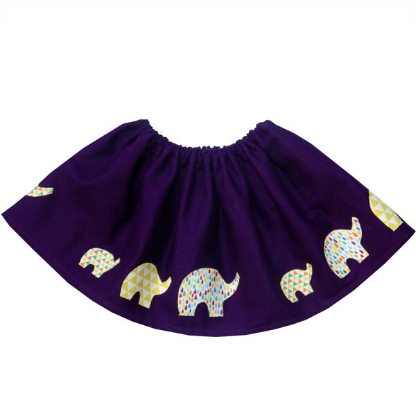 Girl's Elephant Skirt, Girls Clothing, Elephant Lover, Gift for Girls