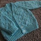16" Baby Boys Knots V Neck Cardigan (Turquoise)