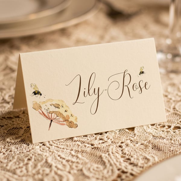 Name card, Place Cards, Wedding Table Settings, Personalised, PDF Printable