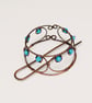 Copper Spiral Hair Bun Cuff,Blue Quartz Hair Cage with Pin, Viking Boho Hair 