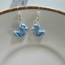 Polymer clay duck pastel coloured earrings on silver plated earhooks