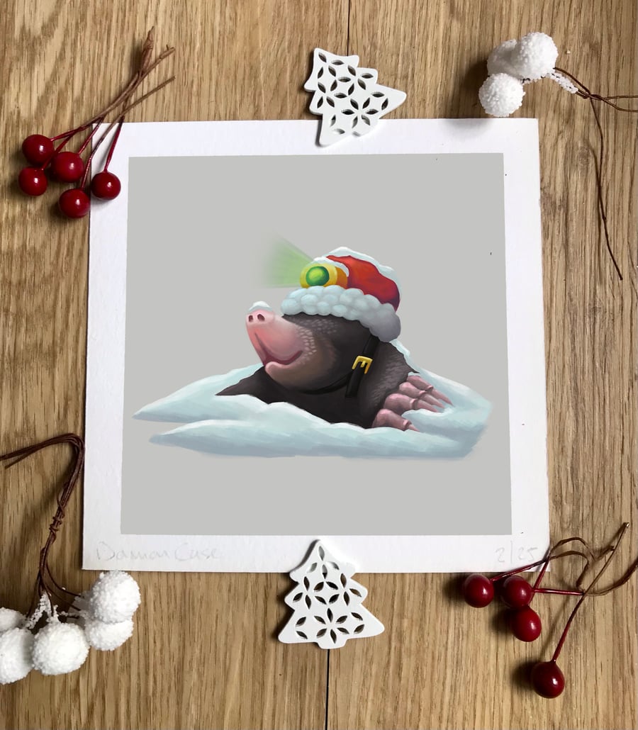 Santa Mole Art Print