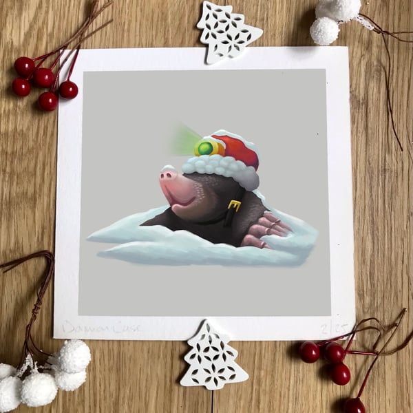 Santa Mole Art Print