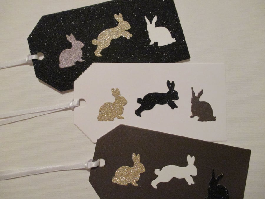 SALE 3x Bunny Rabbit Gift Tags ideal for Christmas or birthday presents
