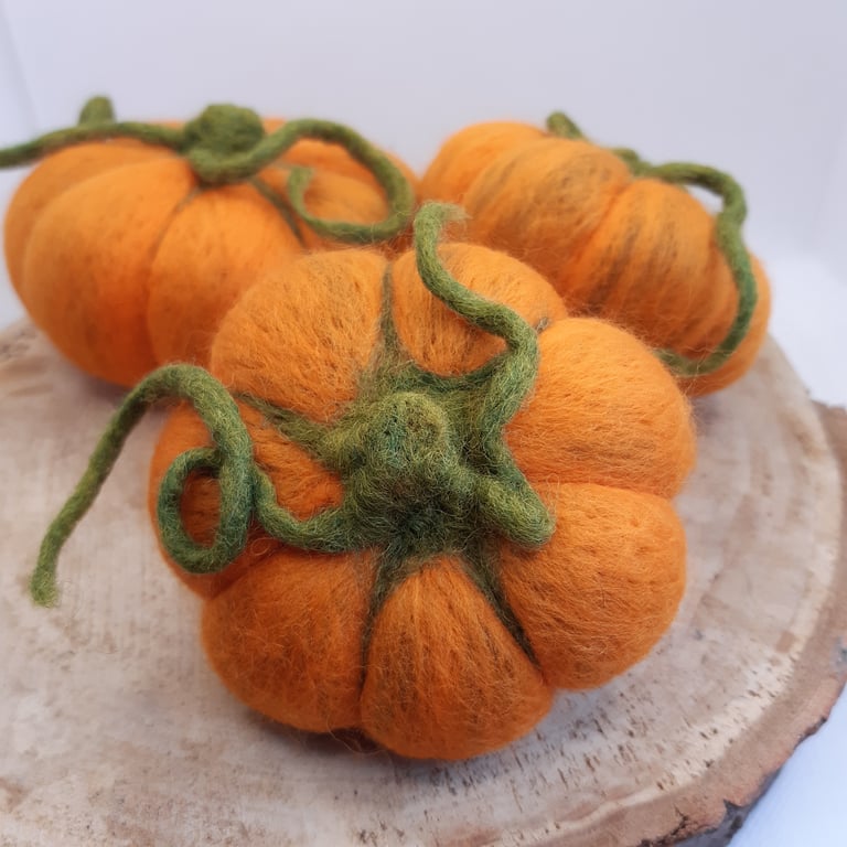Small Needle Felted Pumpkin decoration