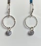 Tiny handmade circle earrings with hoops - Image 1