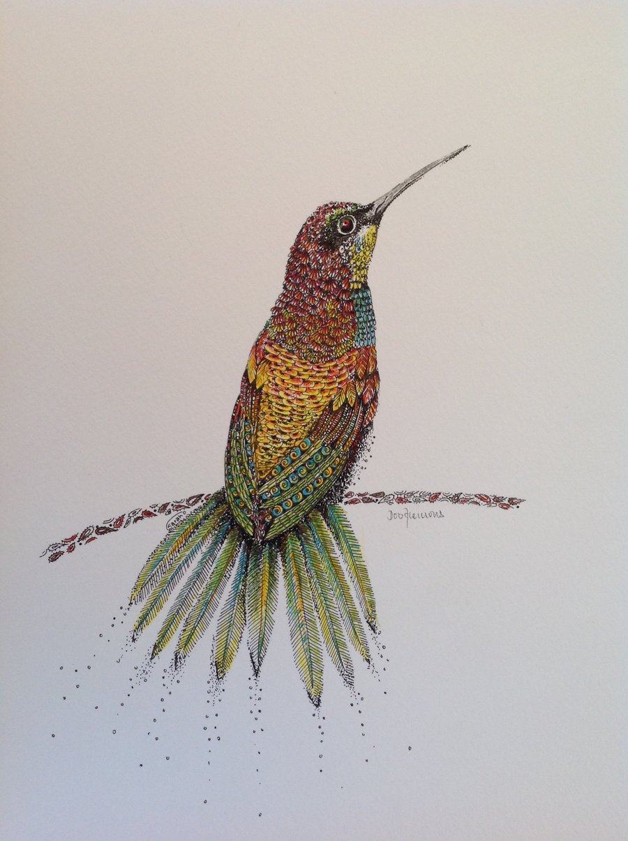 Bee eater Bird (mounted, signed print)