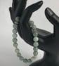 Sterling Silver Jadeite Beaded Stretch Bracelet, with Decorative Spacers - Image 5
