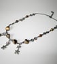 Copper & Silver Puzzle Piece Charm Necklace - Wirework Statement Jewellery - Image 2