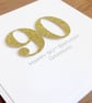 Handmade 90th birthday card - personalised with any age and message - Image 4