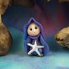 Spring Sale ... Tiny Beachcomber Gnome 'Marcia' with starfish OOAK Sculpt