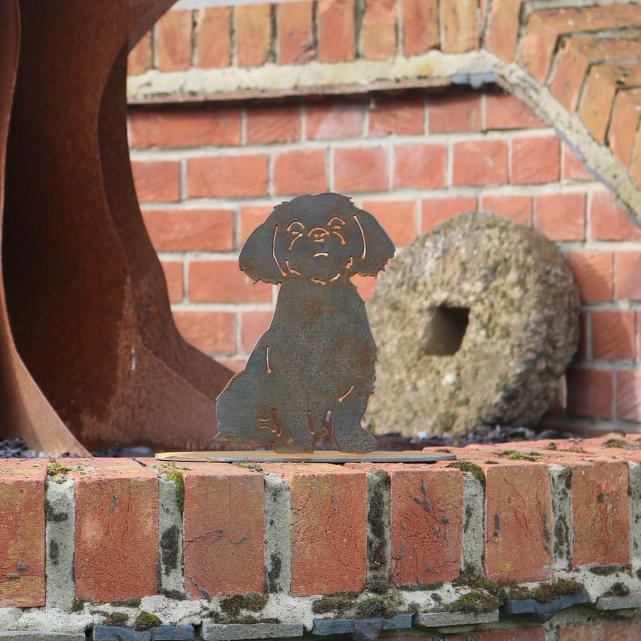 NEW Shih Tzu rusty metal outdoor and garden gift, Shih Tzu decoration, Shih Tzu 