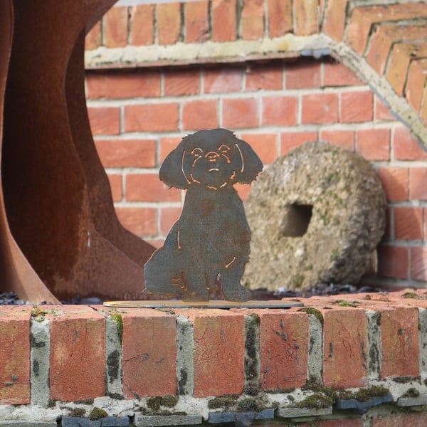 NEW Shih Tzu rusty metal outdoor and garden gift, Shih Tzu decoration, Shih Tzu 