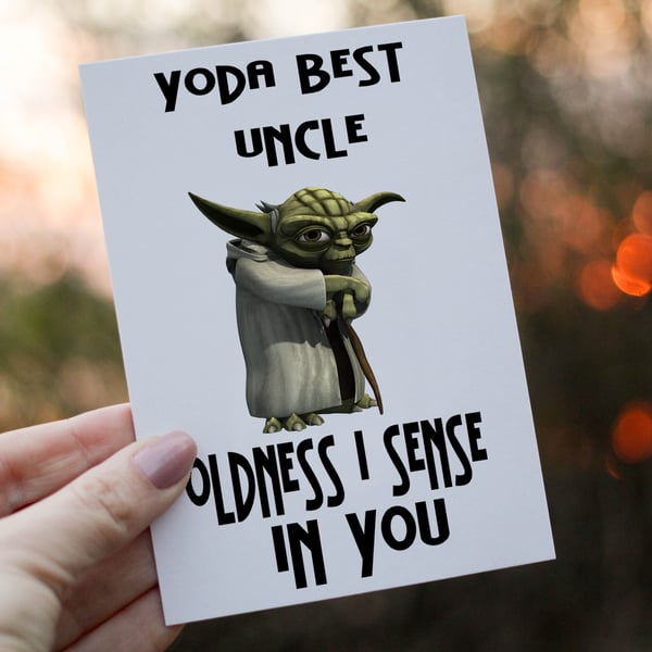 Yoda Best Uncle Birthday Card, Yoda Birthday Card, Card for Uncle, Birthday Card