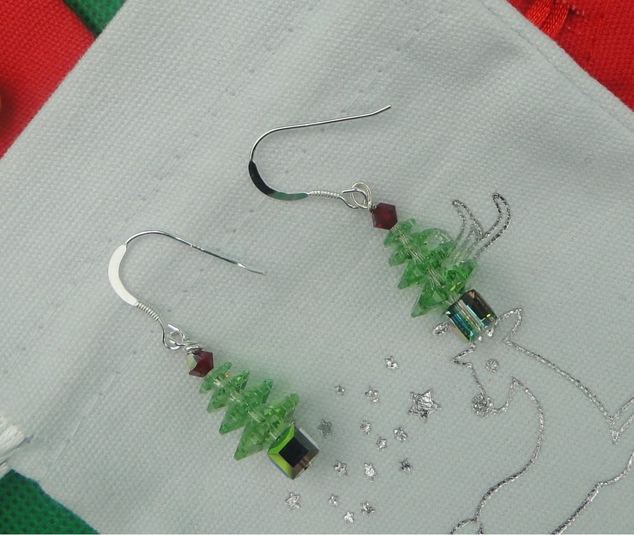 Sparkly Christmas Tree Earrings