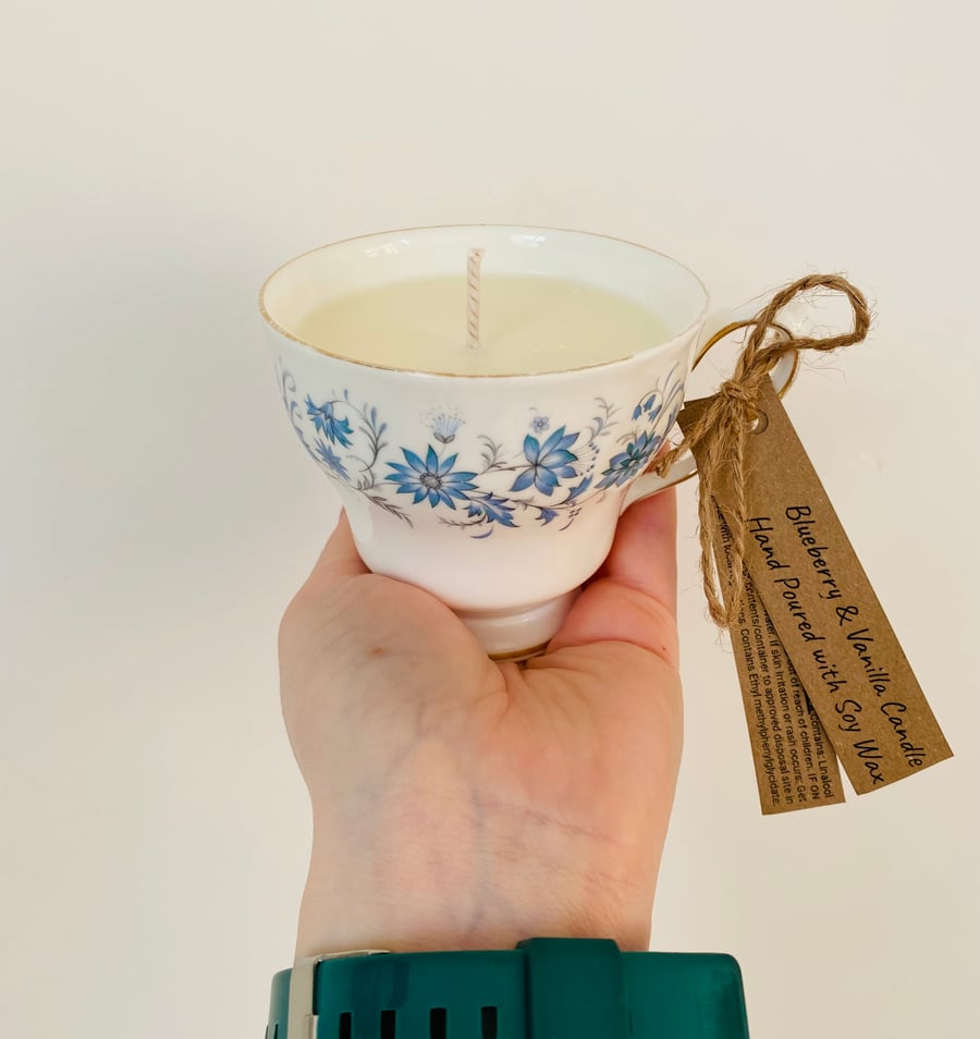 Blueberry and Vanilla Tea Cup Candle