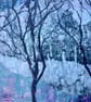 The Cold Moon, mounted original mixed media painting - Image 4