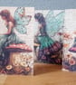 Set of 4 Handmade Blank Fairy Cards and Gift Tags