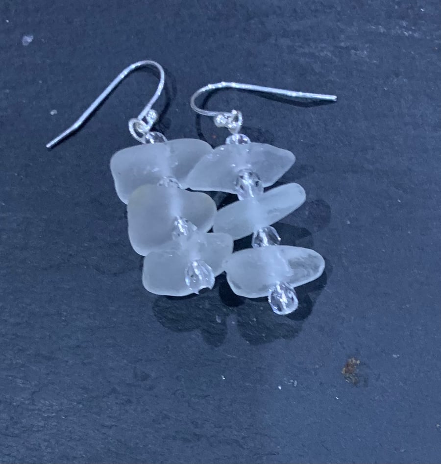 Sterling silver and seaglass drops
